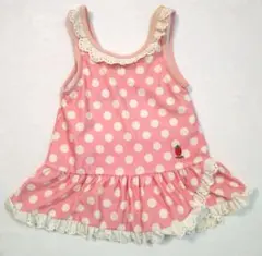 女の子用　ワンピース水着　ユッピー　ピンク　水玉　100センチ