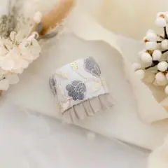ꕤインド刺繍リボン ポニーフック ヘアカフ ヘアアクセサリー 水色ꕤ