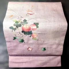 1570 未使用に近い 手描き 塩瀬の帯 名古屋帯 正絹 花 - メルカリ