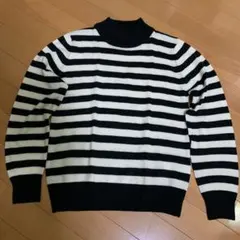 earth  ハイネックボーダーニット