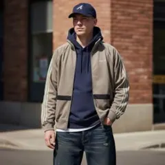 USA古着adidasトラックジャケット90s00sアメカジブロークコアカーキM