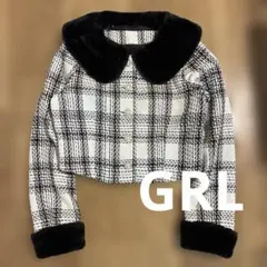GRL☆ファーチェック柄ツイードジャケット