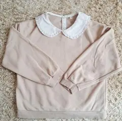 GUフリル襟付きトレーナー140ジーユー ベージュ スウェット