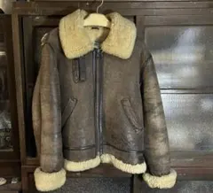 B3　ムートンジャケット　ｌ　要修理　ビンテージ　HANAI　アメカジ　古着