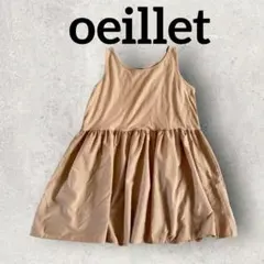 oeillet ノースリーブフレアワンピース ミニワンピ (М) ピンクベージュ