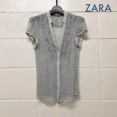 ☆お値下げ☆「ZARA ザラ」半袖 フレンチスリーブ ブラウス シャツ
