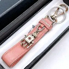 PRADA 付属品付き　ロボット　ピンク 美品 キーリング サフィアーノ
