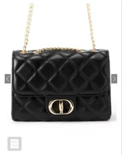 GRL ブラック キルティング ショルダーバッグ