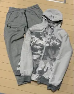 メンズ　アンダーアーマー セットアップ　上下セット　ホワイトカモ　迷彩　カモフラ