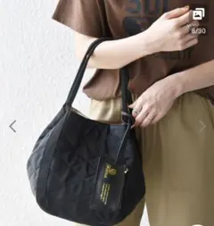 SHIPS any 2WAY トートバッグ　キルティング バッグ　黒