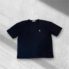 US POLO ASSN 半袖Tシャツ 黒 メンズM 刺繍ロゴ