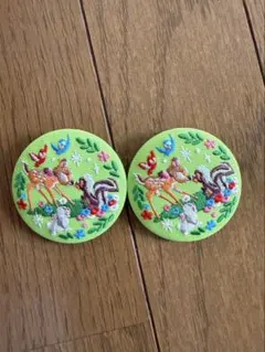 ディズニー 刺繍 缶バッジ バンビ