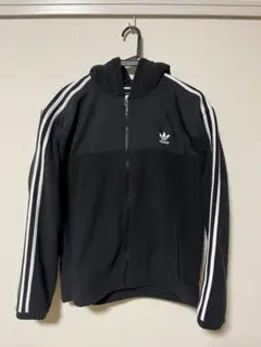 adidas フルジップ フード付きジャケット ブラック