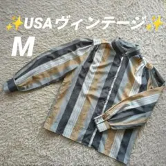 ✨️美品✨️　アメリカヴィンテージ　パフブリーフシャツ　長袖　グレー　M