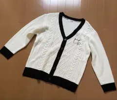 未使用タグなし　ポチャッコ ケーブル編みカーディガン　アイボリー　M〜L