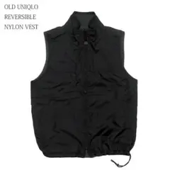OLD UNIQLO リバーシブルナイロンベスト 黒灰 00s 90s テック系