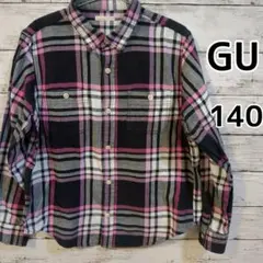 【GU】チェックシャツ　フランネル　薄手　140cm