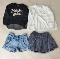 長袖カットソー　デニムショートパンツ　キュロット　他　100cm