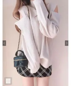 GRL　マルチウェイショルダーオープンハイネックニットトップス