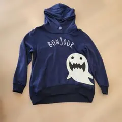 ネイビー ゴーストプリント パーカー