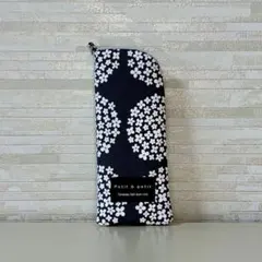 ハンドメイド メガネケース 花柄 ブラック