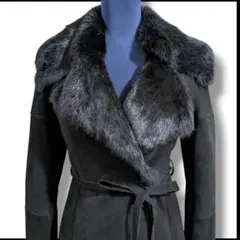 上品ファー × スエード調 ロングコート｜高級感・美シルエット・高見え