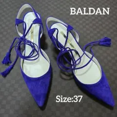 BALDAN バルダン パープル スエード アンクルストラップ パンプス 37のサムネイル