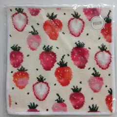フェイラータオルハンカチストロベリードットアイボリー