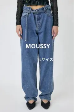 【美品】MOUSSY OVER WAIST ルーズストレートデニム　Lサイズ