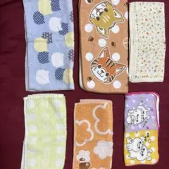 タオルハンカチ 6枚セット 動物柄