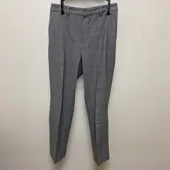 ユニクロ　グレー チェック柄 スラックス