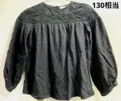 ZARA 刺繍ブラウス　長袖　ブラック　130相当