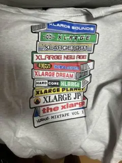 X-LARGE SOUNDS グレー ロンTスウェット ロゴワッペン