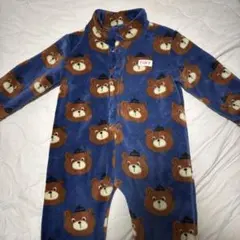 クマ柄 フリースロンパース TINY 12m