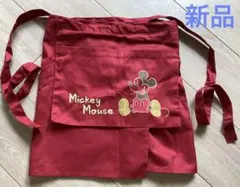 ⭐️新品⭐️ウエストエプロン　えんじ色　ミッキーマウス　ディズニー