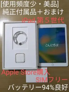 [美品・おまけ付] SIMフリー iPad第5世代 Wi-Fi+Cellular