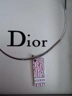 Dior ネックレス No.2 ピンク シルバー 　箱付き　美品　◇送料無料◇