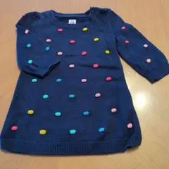 baby GAP ネイビー ポンポン ワンピース 6-12ヶ月