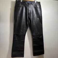 【POLO RALPH LAUREN】ラルフローレン レザーパンツ　ブラックのサムネイル