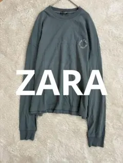 ZARA クルーネック スウェット ミントグレー Sのサムネイル
