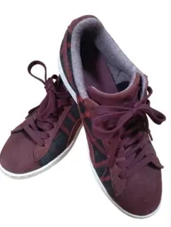 PUMA スニーカー チェック柄 バーガンディ