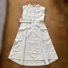 ユニクロ　プラスジェイ　ホワイト ノースリーブシャツワンピース XXS