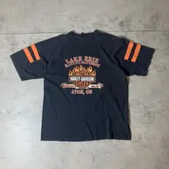 00s USA製 ハーレーダビッドソン Tシャツ Lサイズ フレイム ラグラン