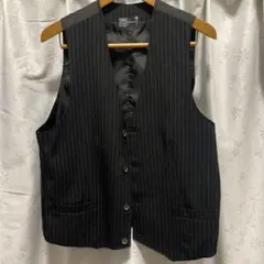 TIME STEP ブラック ストライプ スーツベスト