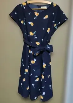 earth music&ecology ネイビー フラワーワンピース M