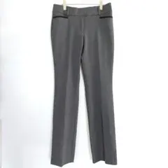 美品 センタープレス スラックス パンツ グレー L 通勤 オフィスカジュアル