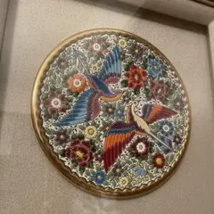 スペイン　セビリア焼き　飾り絵皿　22cm セアルコ　24K 金彩　花鳥図のサムネイル