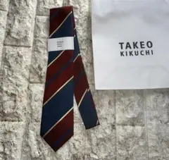TAKEO KIKUCHI 菱紋オルタネイトストライプシルクネクタイ 日本製新品