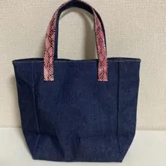 《新品未使用》 トートバッグ　デニムトートバッグ　ランチトート　デニム地ラメ