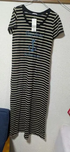 L☆ 半袖ストライプワンピース